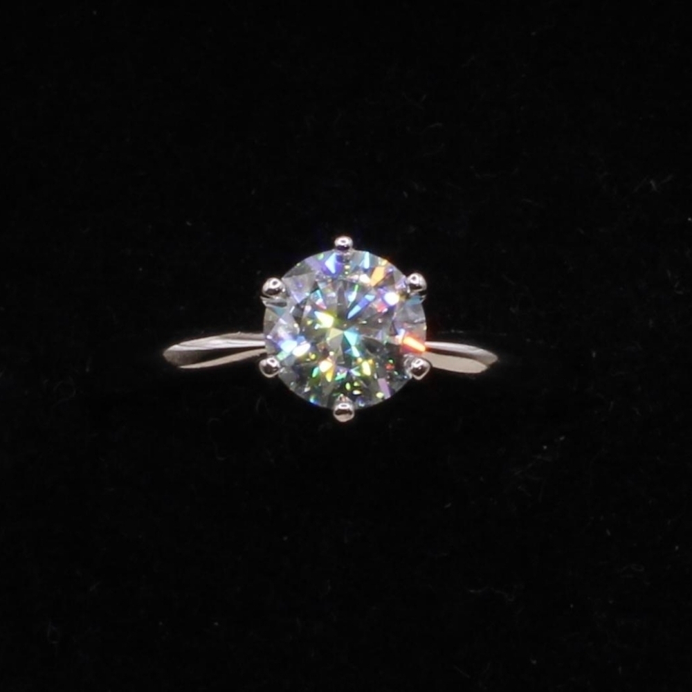 18K White Gold Plated 1 Carat Solitaire Moissanite 925 Silver Engagement… - Picture 4 of 10